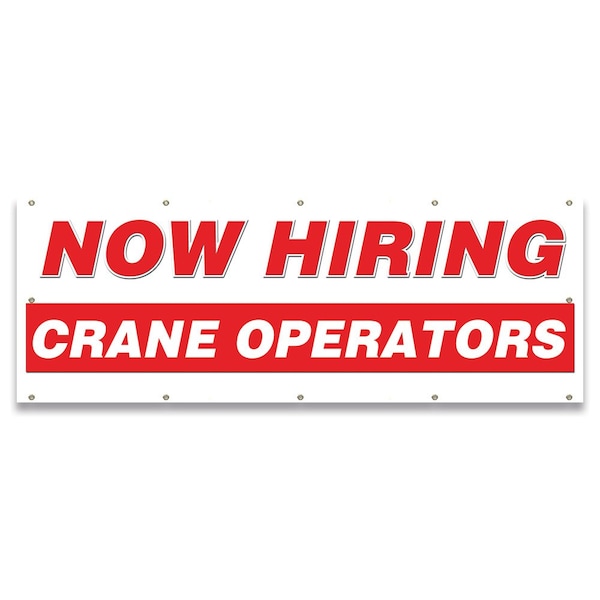 Now Hiring Crane Operators Banner Apply Inside Accepting Application Single Sided